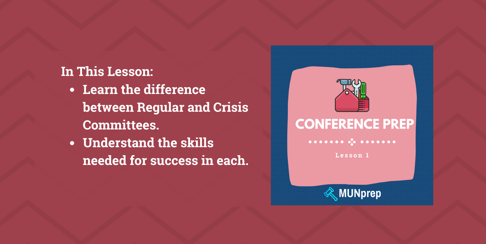 Today we will discuss MUN committees, mainly the difference between Regular, General Assembly and MUN Crisis